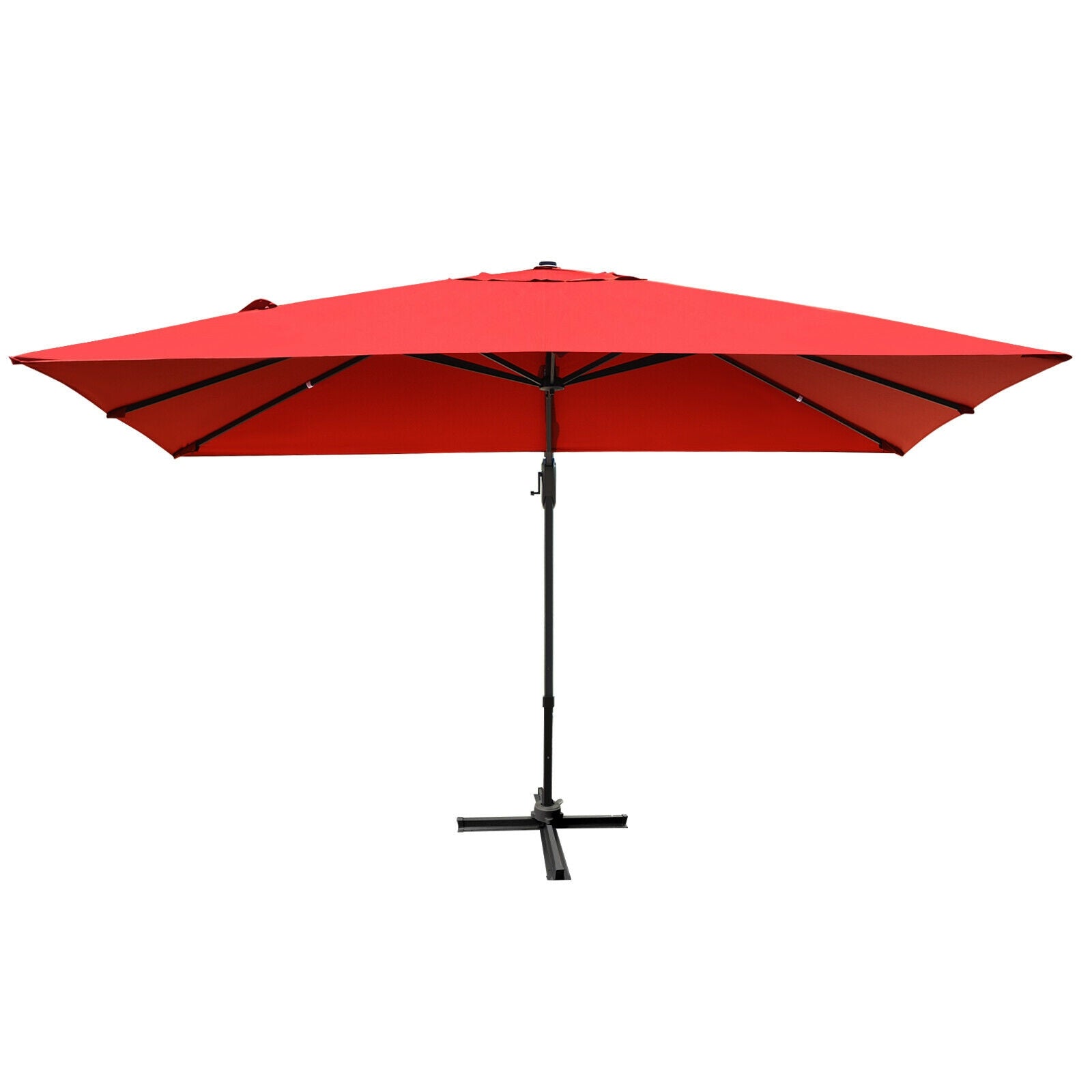 10 x13 Feet Rectangular Cantilever Umbrella with 360° Rotation Function, Orange Outdoor Umbrellas at Gallery Canada