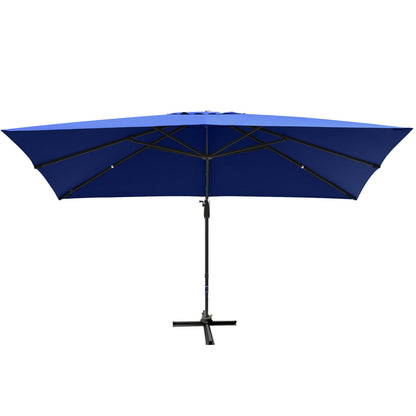 10 x13 Feet Rectangular Cantilever Umbrella with 360° Rotation Function, Navy Outdoor Umbrellas at Gallery Canada