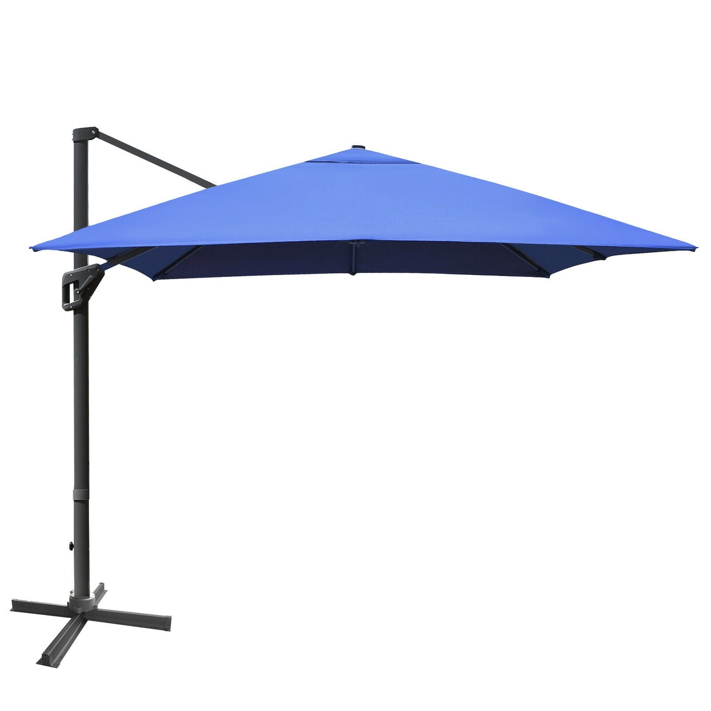10 x13 Feet Rectangular Cantilever Umbrella with 360° Rotation Function, Navy Outdoor Umbrellas Navy at Gallery Canada