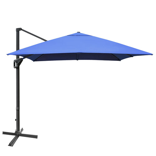 10 x13 Feet Rectangular Cantilever Umbrella, 360° Rotation, Navy