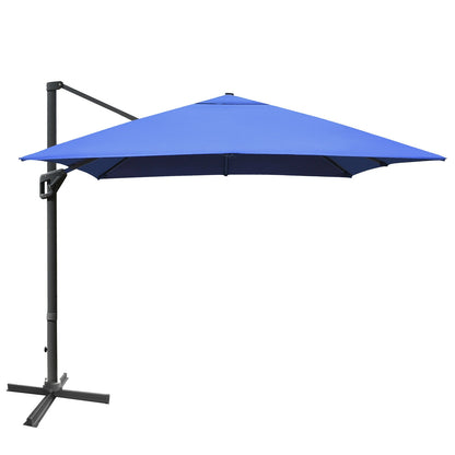 10 x13 Feet Rectangular Cantilever Umbrella, 360° Rotation, Navy Outdoor Umbrellas Navy at Gallery Canada