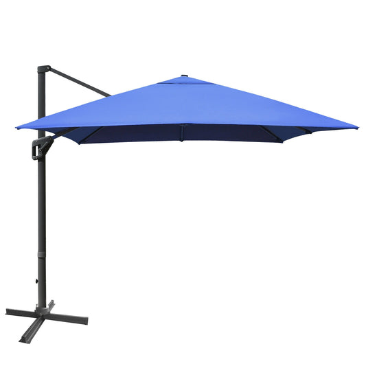 10 x13 Feet Rectangular Cantilever Umbrella, 360° Rotation, Navy