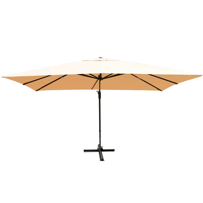 10 x13 Feet Rectangular Cantilever Umbrella with 360° Rotation Function, Beige Outdoor Umbrellas at Gallery Canada