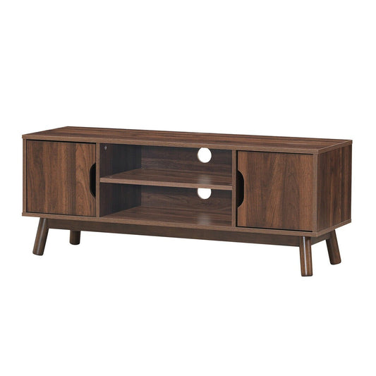 50 Inch Wood Media TV Stand with Storage Shelf, Coffee at Gallery Canada
