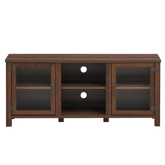 TV Stand Entertainment Center for TV's with Storage Cabinets, Walnut at Gallery Canada