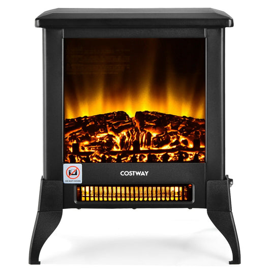 Compact Portable Space Heater with Realistic Flame Effect, Black at Gallery Canada