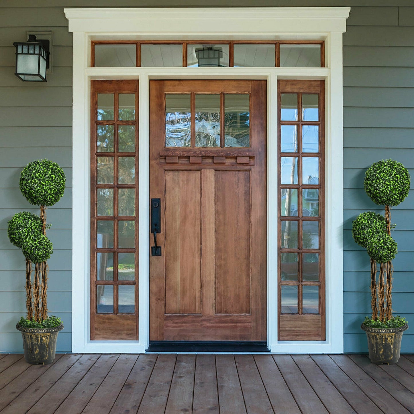 4 Feet Artificial UV Resistant Topiary Triple Ball Tree Plant, Green Faux Plants at Gallery Canada