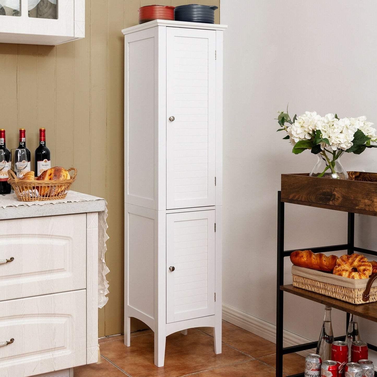 Freestanding Bathroom Storage Cabinet for Kitchen and Living Room, White - Gallery Canada