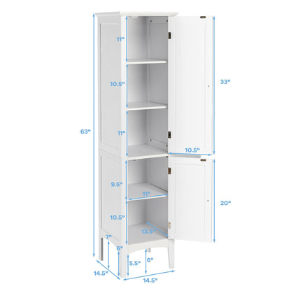 Freestanding Bathroom Storage Cabinet for Kitchen and Living Room, White Floor Cabinets at Gallery Canada