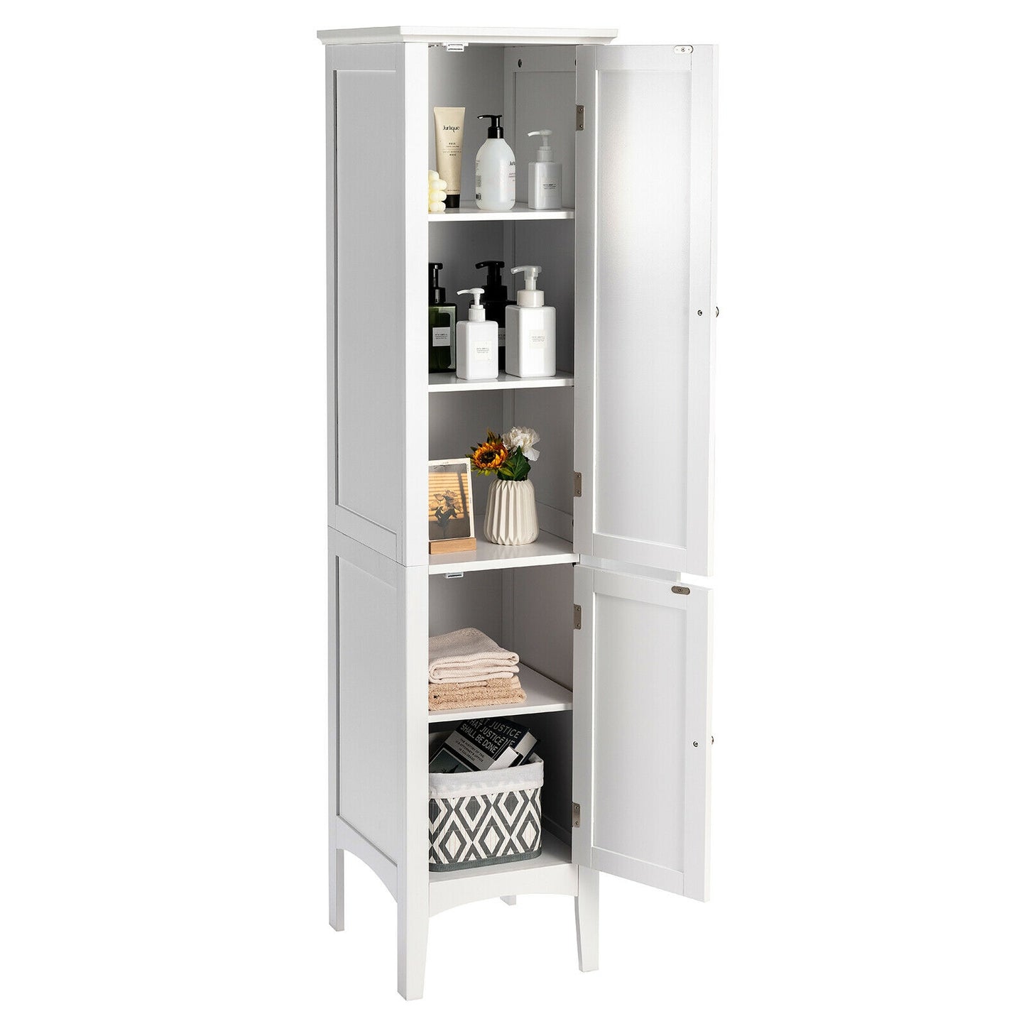 Freestanding Bathroom Storage Cabinet for Kitchen and Living Room, White Floor Cabinets at Gallery Canada