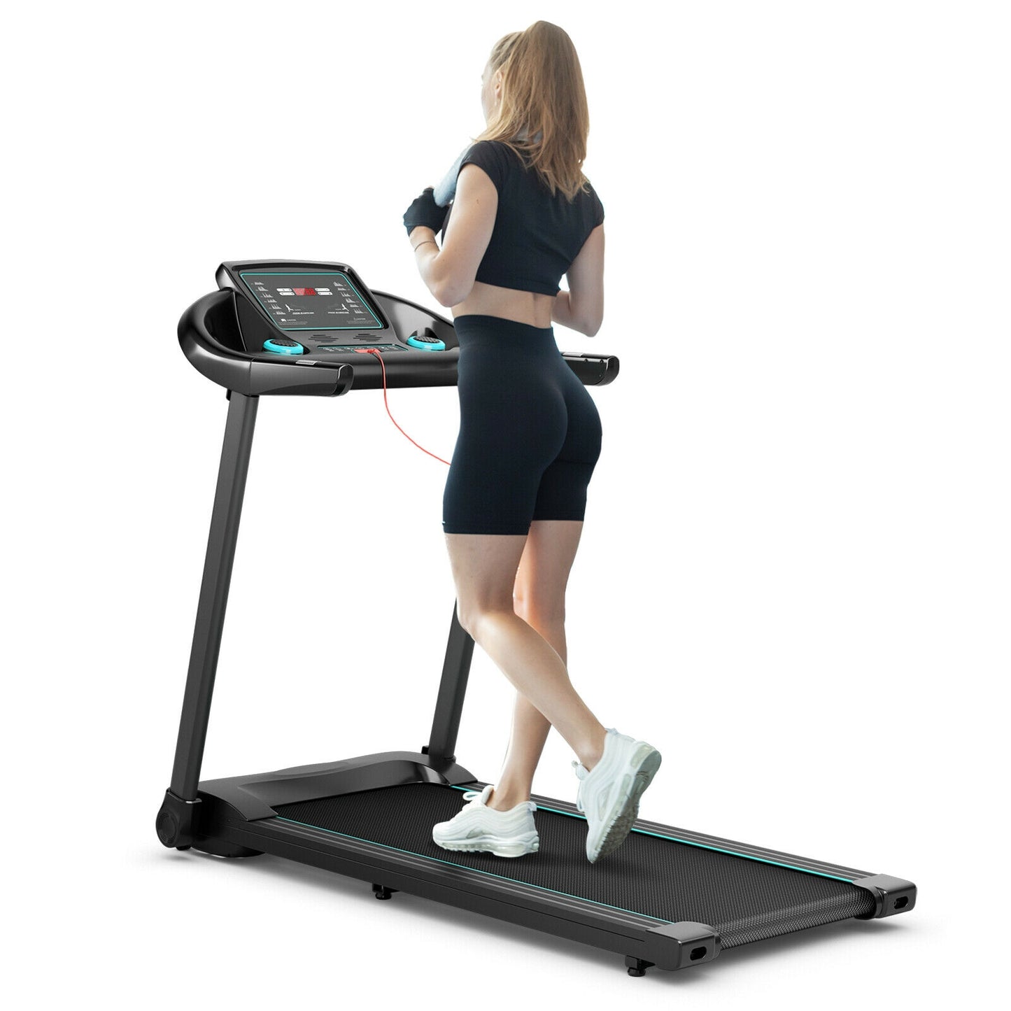 2.25HP Electric Running Machine Treadmill with Speaker and APP Control, Blue Treadmills at Gallery Canada