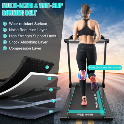 2.25HP Electric Running Machine Treadmill with Speaker and APP Control, Blue Treadmills at Gallery Canada