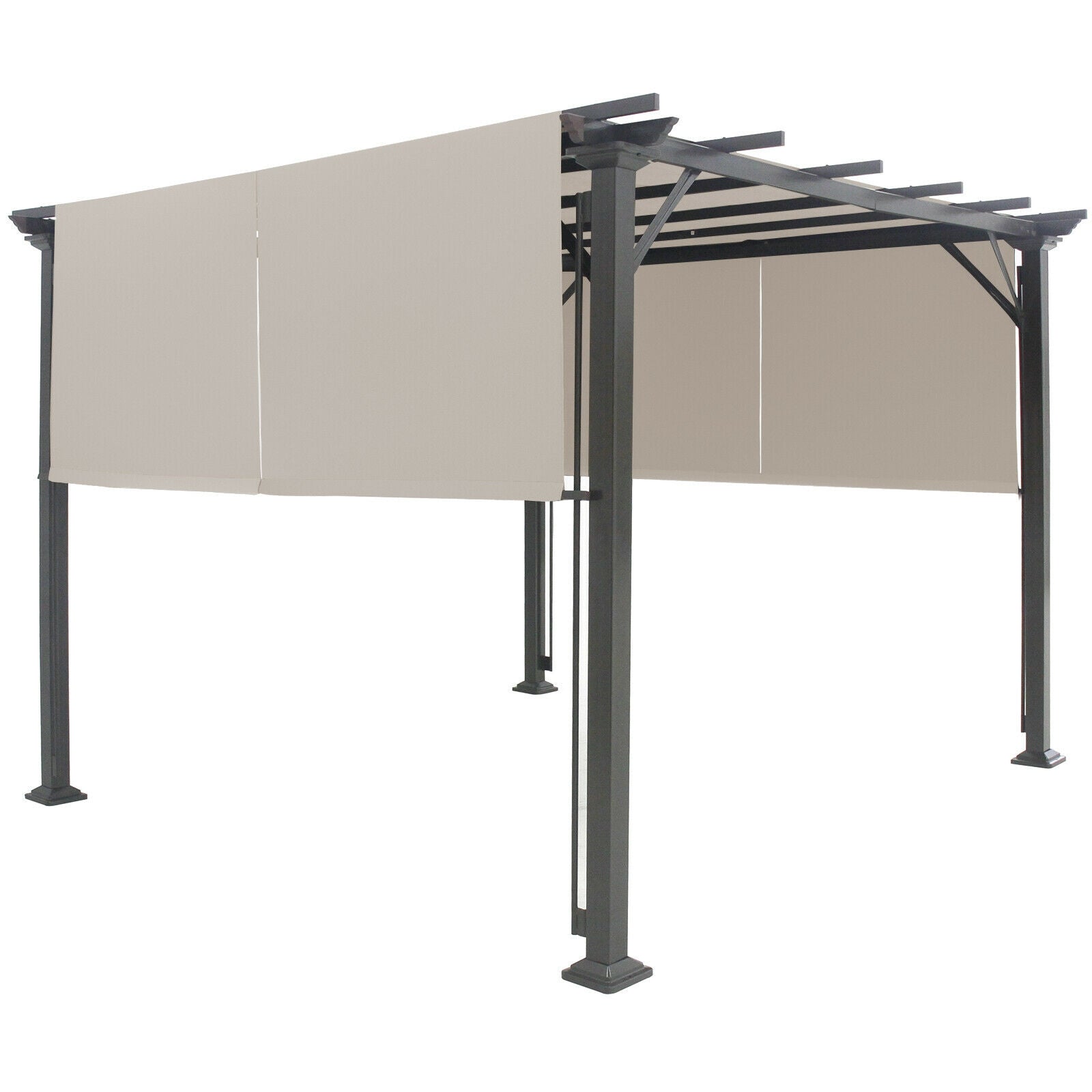 16' x 4' 2Pcs Universal Replacement Canopy for Pergola Structure Sun Awning, Beige Gazebos at Gallery Canada