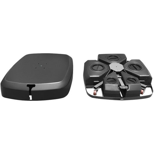 Patio Cantilever Offset Umbrella Base With Wheels, Black