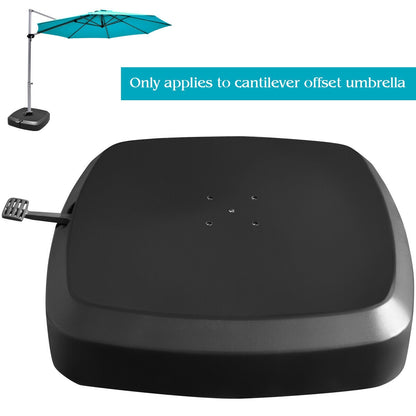 Patio Cantilever Offset Umbrella Base with Wheels for Garden Poolside Deck, Black Outdoor Umbrella Bases at Gallery Canada