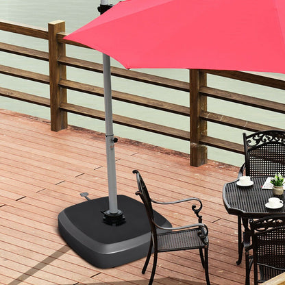 Patio Cantilever Offset Umbrella Base with Wheels for Garden Poolside Deck, Black Outdoor Umbrella Bases at Gallery Canada