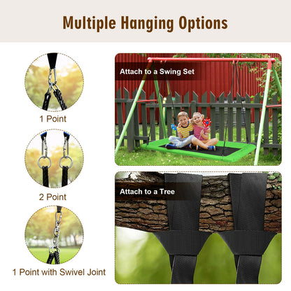 60 Inch Platform Tree Swing Outdoor with 2 Hanging Straps, Green Swing & Playsets at Gallery Canada