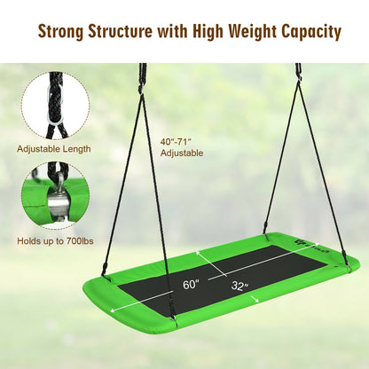 60 Inch Platform Tree Swing Outdoor with 2 Hanging Straps, Green Swing & Playsets at Gallery Canada