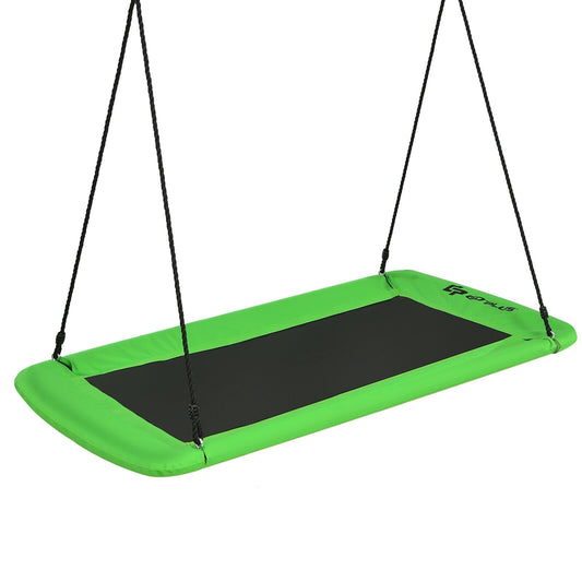 60 Inch Platform Tree Swing Outdoor with 2 Hanging Straps, Green - Gallery Canada