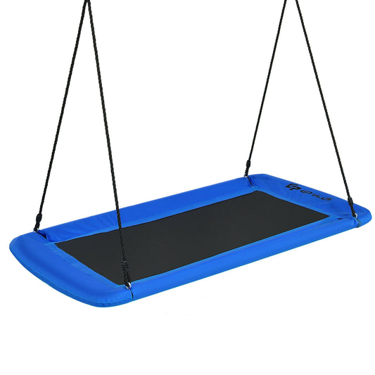 60 Inch Platform Tree Swing Outdoor with 2 Hanging Straps, Blue Swing & Playsets Blue at Gallery Canada
