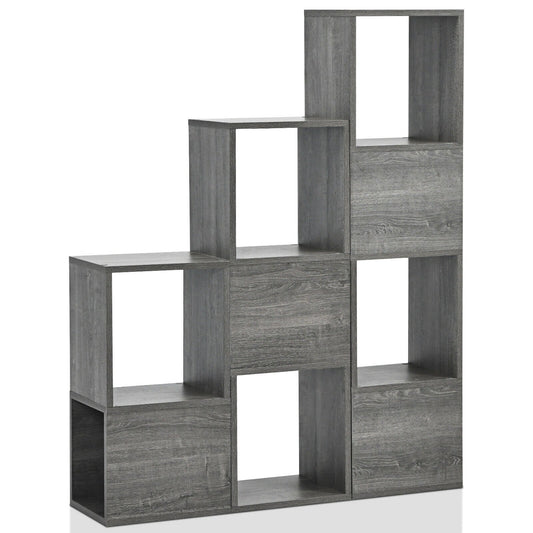 Freestanding Display Shelf for Living Room, Gray
