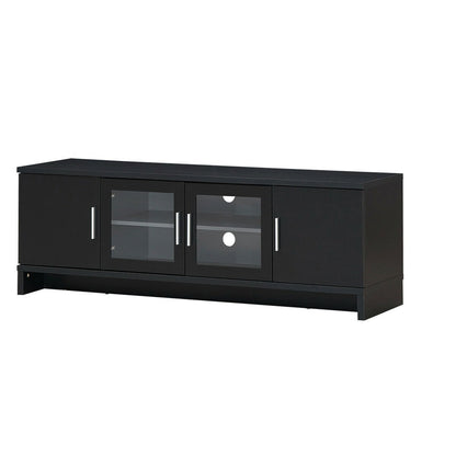 Media Entertainment TV Stand for TVs up to 70 Inch with Adjustable Shelf, Black - Gallery Canada