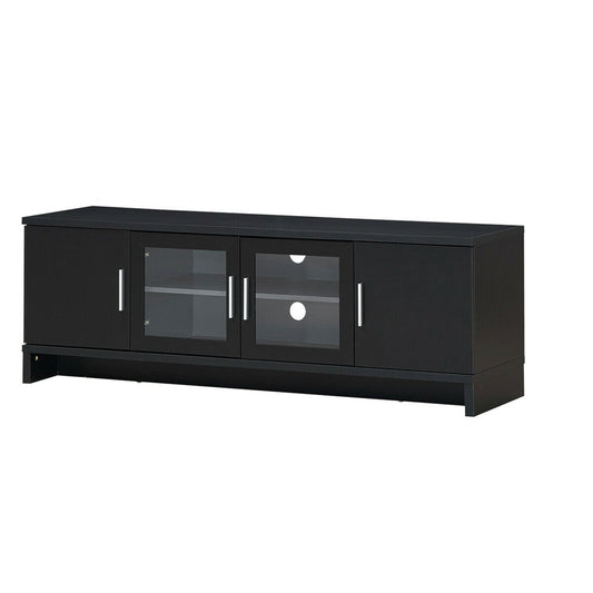 Media Entertainment TV Stand for TVs up to 70 Inch with Adjustable Shelf, Black at Gallery Canada