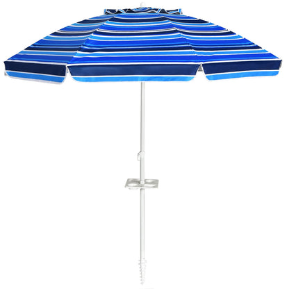 7.2 Feet Portable Beach Umbrella With Sand Anchor, Tilt, Navy Outdoor Umbrellas at Gallery Canada