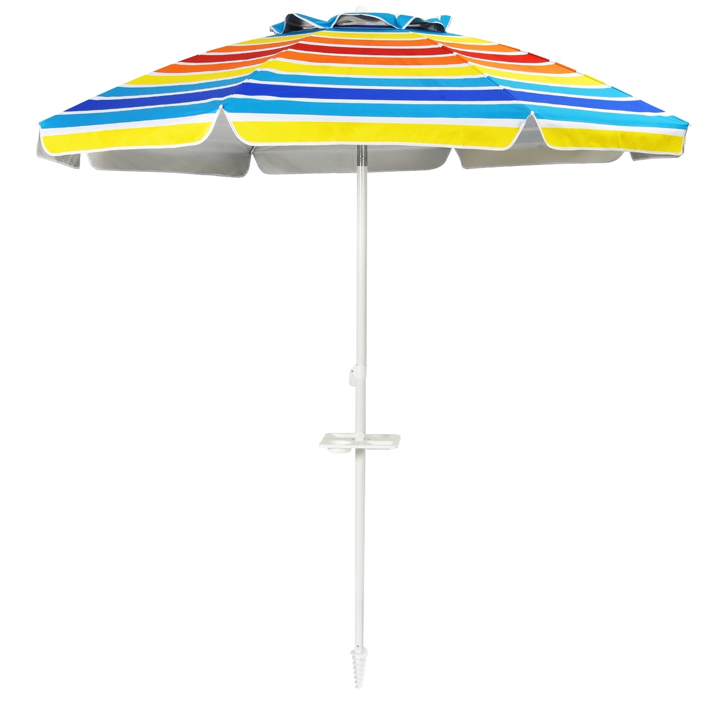 7.2 Feet Portable Beach Umbrella, Sand Anchor, Tilt Mechanism, Multicolor Outdoor Umbrellas at Gallery Canada