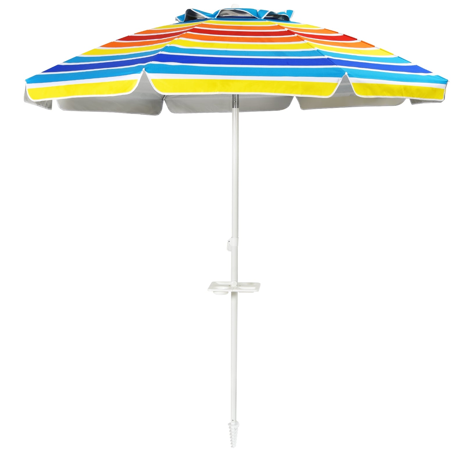 7.2 Feet Portable Beach Umbrella, Sand Anchor, Tilt Mechanism, Multicolor Outdoor Umbrellas at Gallery Canada
