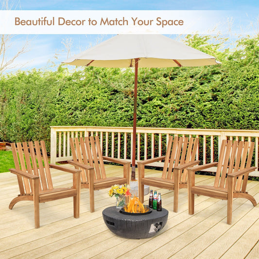 Outdoor Durable Patio Acacia Wood Adirondack Lounge Armchair, Natural - Gallery Canada