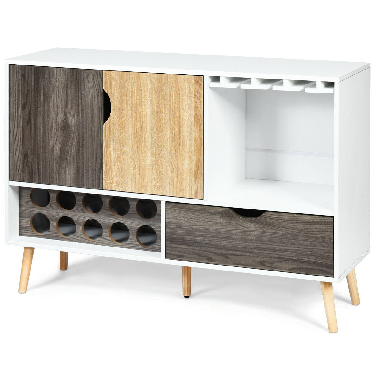 Mid-Century Buffet Sideboard Wooden Storage Cabinet, White Sideboards Cabinets & Buffets at Gallery Canada