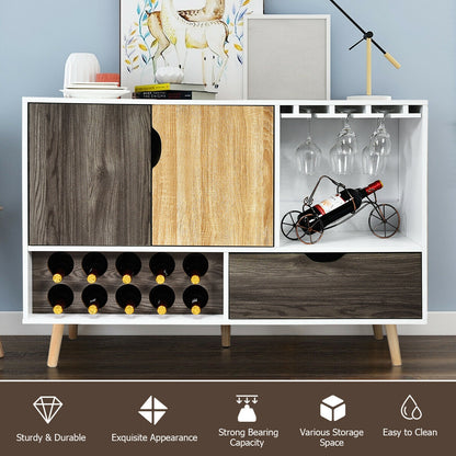 Mid-Century Buffet Sideboard Wooden Storage Cabinet, White Sideboards Cabinets & Buffets at Gallery Canada