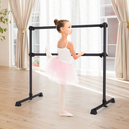 4 Feet Portable Double Freestanding Barre Dancing Stretching, Black at Gallery Canada
