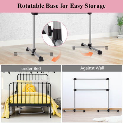 4 Feet Portable Double Freestanding Barre Dancing Stretching, Silver Yoga Accessories at Gallery Canada