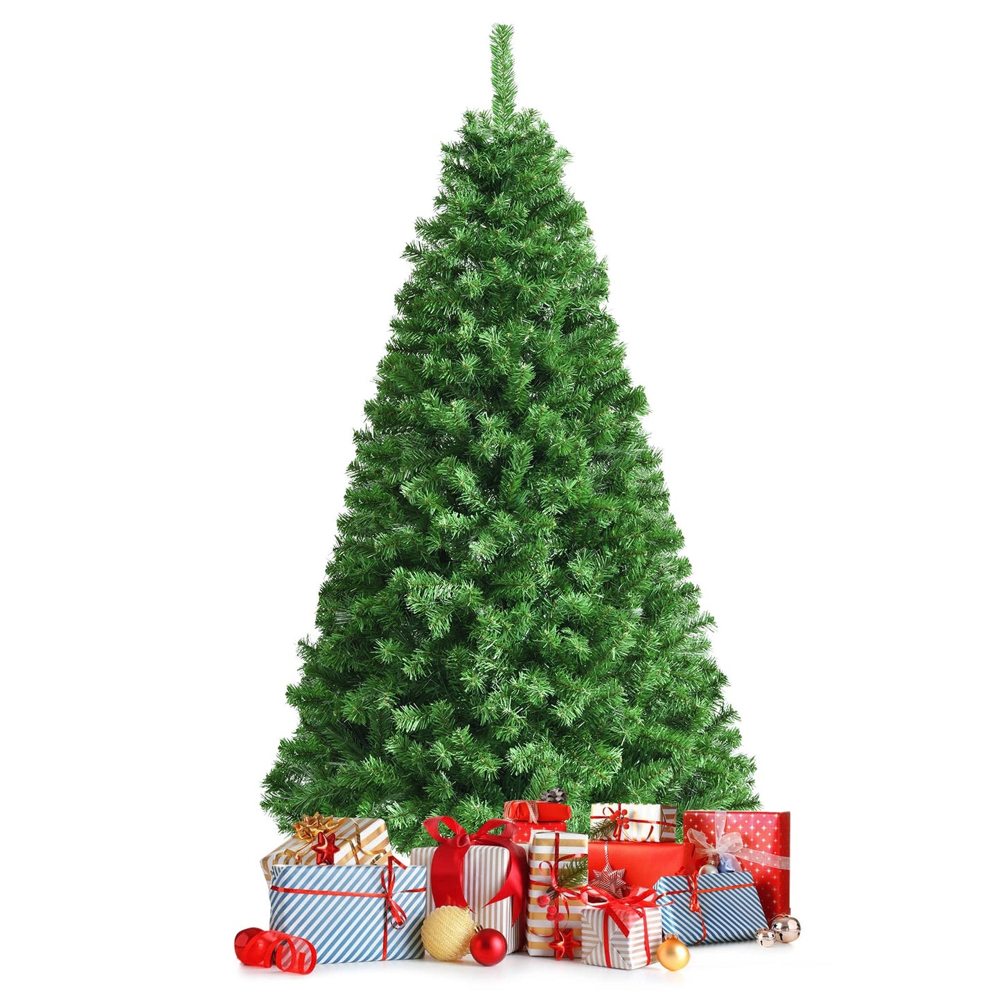 6 Feet Pre-Lit Fiber Optic Artificial Christmas Tree, 617 Branch Tips, Green Christmas Tree at Gallery Canada