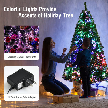 6 Feet Pre-Lit Fiber Optic Artificial Christmas Tree, 617 Branch Tips, Green Christmas Tree at Gallery Canada