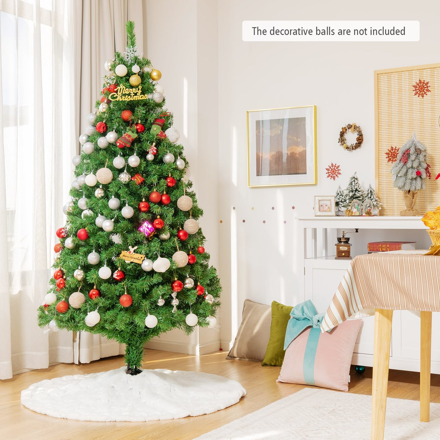 6 Feet Pre-Lit Fiber Optic Artificial Christmas Tree, 617 Branch Tips, Green Christmas Tree at Gallery Canada