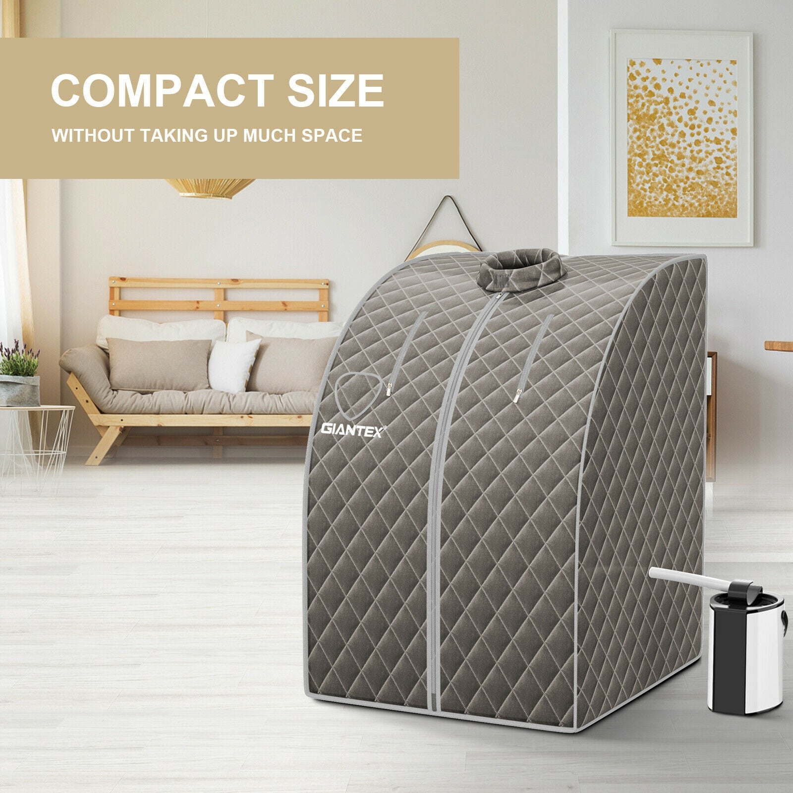 Portable Personal Steam Sauna Spa with 3L Blast-proof Steamer Chair, Gray Spa & Salon at Gallery Canada