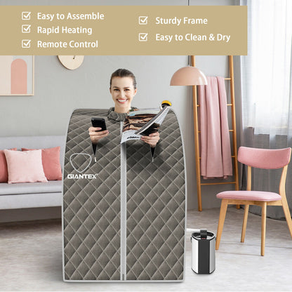 Portable Personal Steam Sauna Spa with 3L Blast-proof Steamer Chair, Gray Spa & Salon at Gallery Canada