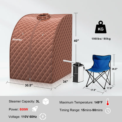 Portable Personal Steam Sauna Spa with 3L Blast-proof Steamer Chair, Coffee Spa & Salon at Gallery Canada