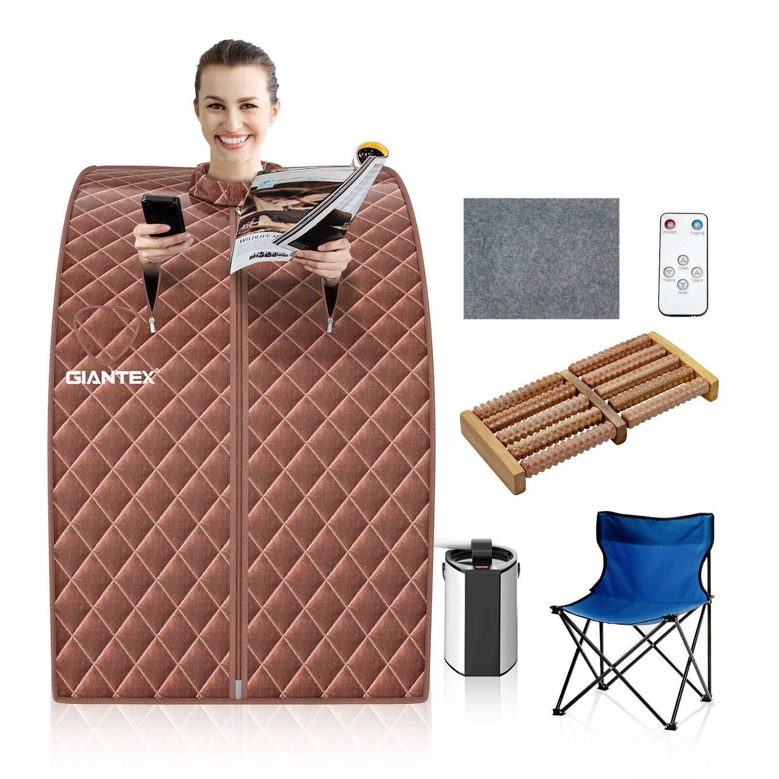 Portable Personal Steam Sauna Spa with 3L Blast-proof Steamer Chair, Coffee Spa & Salon at Gallery Canada