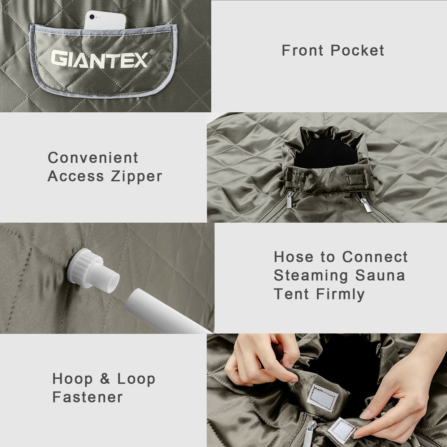 Portable Personal Steam Sauna Spa with Steamer Chair, Gray Spa & Salon at Gallery Canada