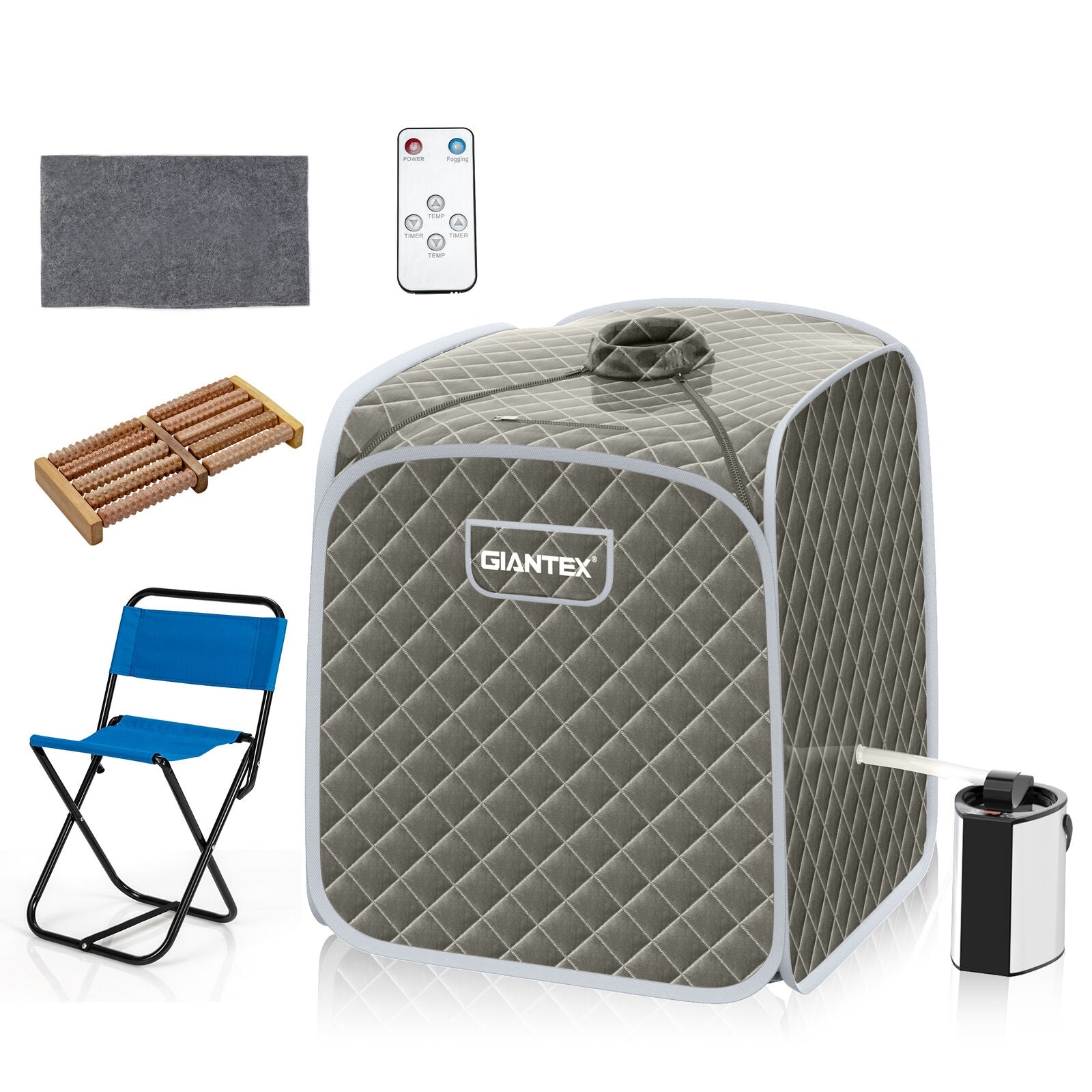 Portable Personal Steam Sauna Spa with Steamer Chair, Gray Spa & Salon at Gallery Canada