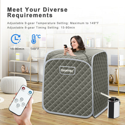 Portable Personal Steam Sauna Spa with Steamer Chair, Gray Spa & Salon at Gallery Canada