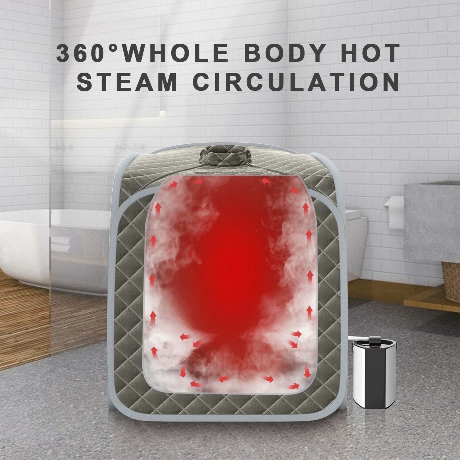 Portable Personal Steam Sauna Spa with Steamer Chair, Gray at Gallery Canada