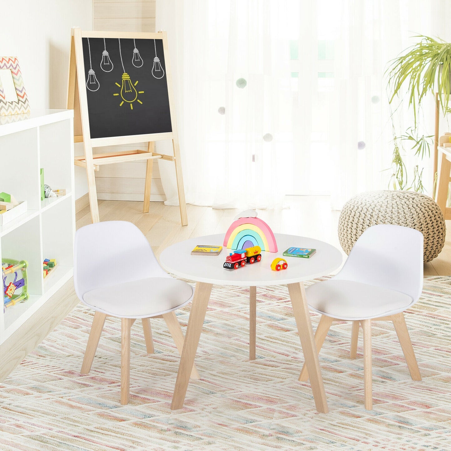 Kids Activity Play Table And 2 Chairs Set, White Kids Table & Chair Sets at Gallery Canada