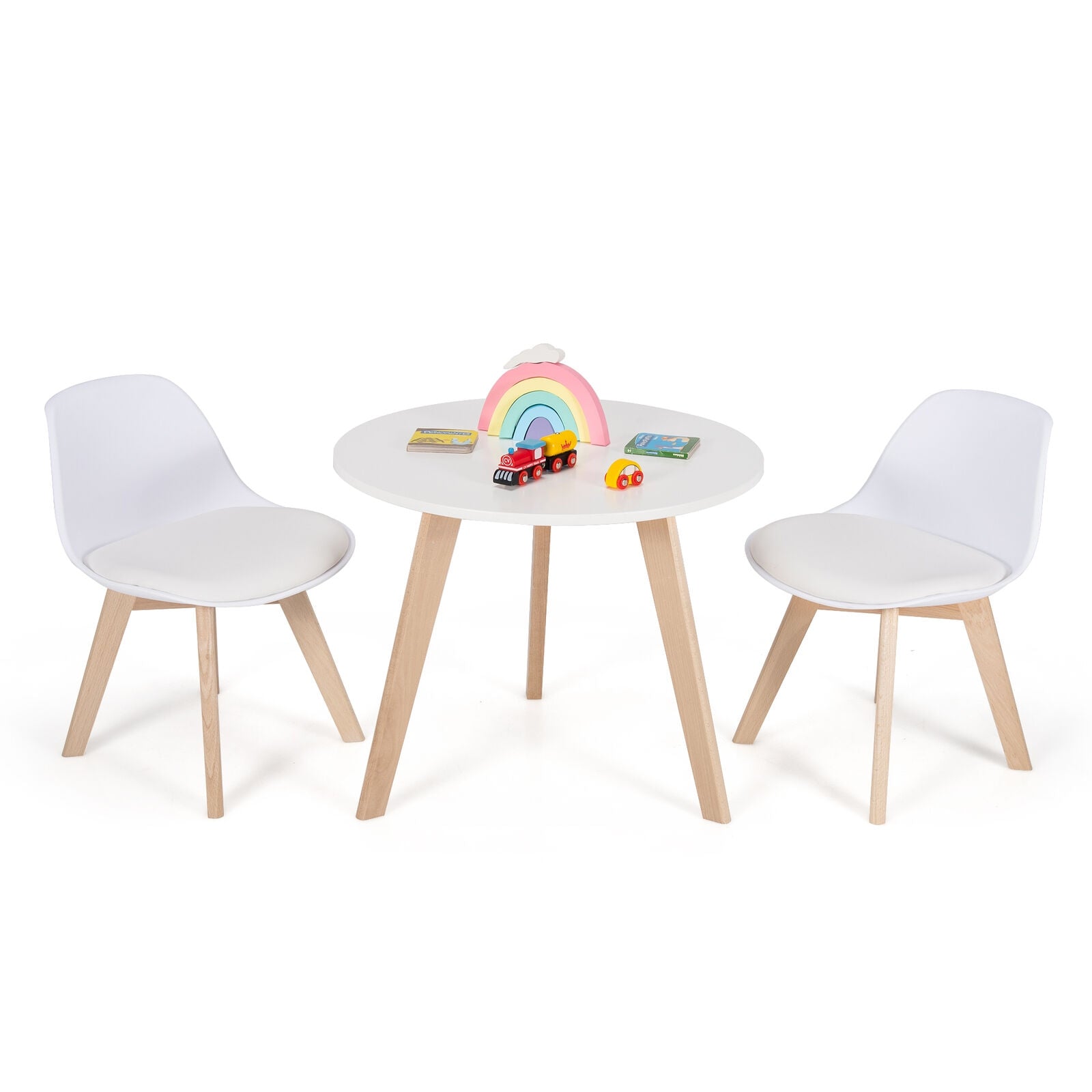 Kids Activity Play Table And 2 Chairs Set, White Kids Table & Chair Sets White at Gallery Canada