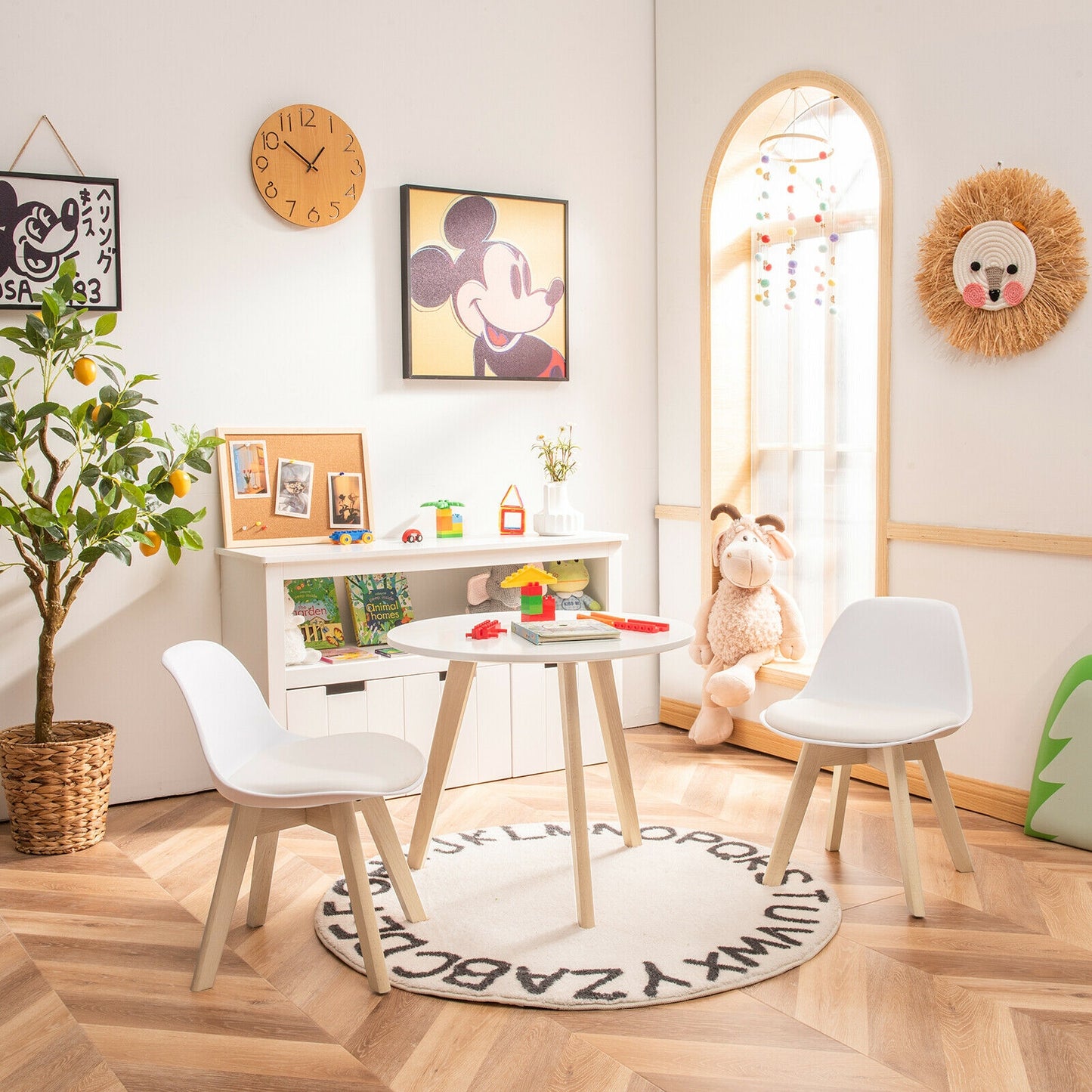 Kids Activity Play Table And 2 Chairs Set, White Kids Table & Chair Sets at Gallery Canada