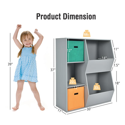 Kids Toy Storage Cabinet Shelf Organizer , Gray Kids Storage at Gallery Canada